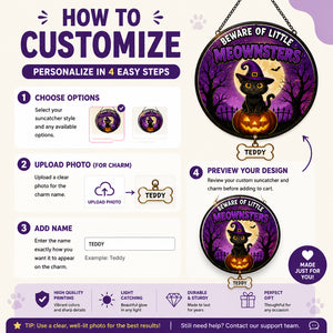 Halloween Cat Garden Flag – Beware of Little Meownsters (Personalized Name) - Personalized 1 Layered Suncatcher with Charm eec3b923-d125-4c18-a509-ab73fd2b60bc.jpg