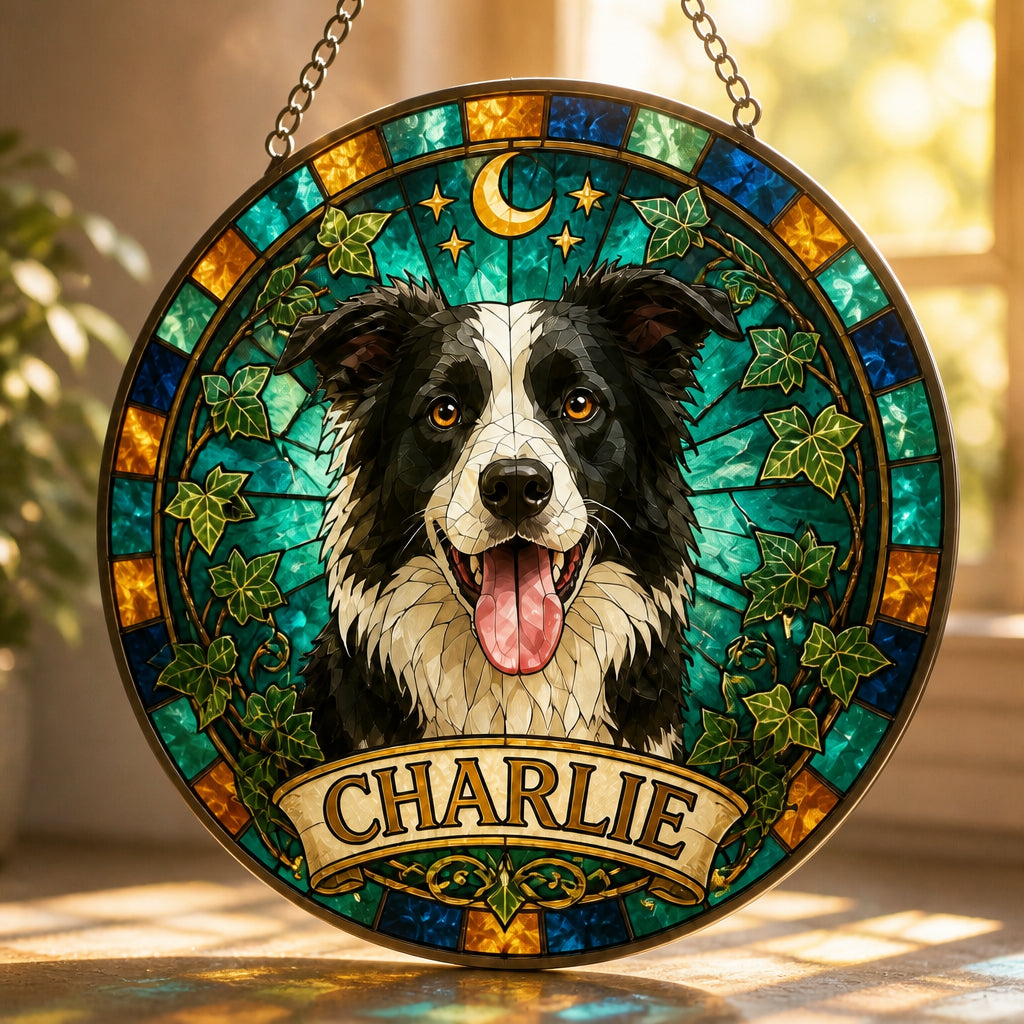 Custom Stained-Glass Pet Suncatcher with Name Banner - Personalized Suncatcher Stained Glass eec3ee92-faf9-47a6-a53a-689a93970ca0.jpg