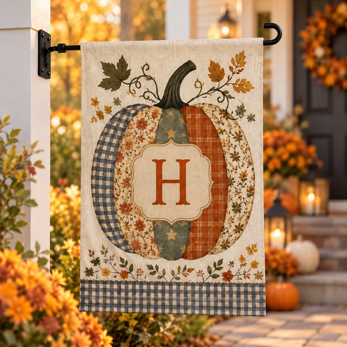 Personalized Pumpkin Garden Flag, Custom Monogram Fall Yard Decor, Patchwork Autumn Flag eec65101-9b8b-4324-a3ce-a582d1d0c74b-fgg-2-.png
