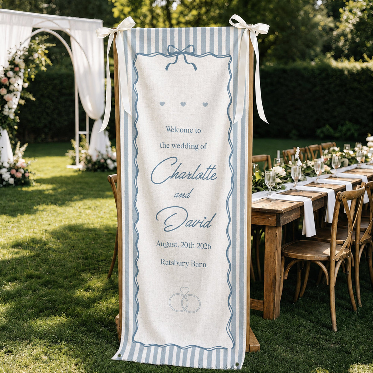 Welcome To The Wedding Of Wedding Sign Striped Style - Personalized Welcome Sign - Wedding Decoration eed6ca24-49f6-481d-8f15-c2c3b35ef239-3.jpg
