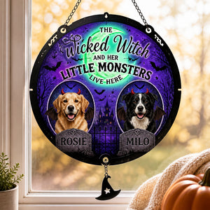 Halloween Witch & Little Monsters Pet Photo Doormat - Personalized 1 Layered Suncatcher with Charm eeda3f60-f00a-45db-a94c-099390cd5d09.jpg