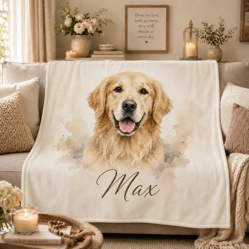 Personalized Watercolor Pet Memorial Blanket, Custom Pet Photo Blanket, Dog Cat Rabbit Loss Gift, Sherpa Fleece Throw eeda496f-80a9-4a5b-948a-56d492965058-dfgdfgf-4-.webp