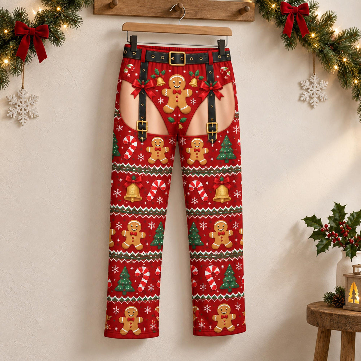 Men's Ugly Christmas Pajama Pants: Fake Chaps Gingerbread Thong Gag Gift eee95991-a294-486e-8be7-4e3ad3438978-3.jpg