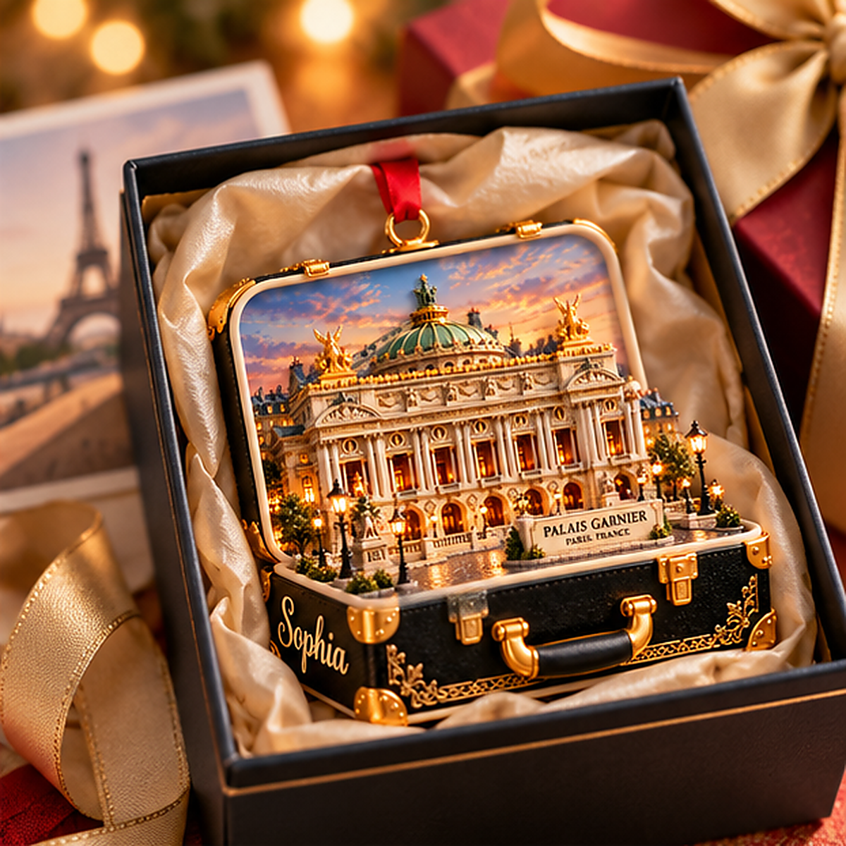 Personalized Palais Garnier Paris 3D Suitcase Christmas Ornament, Custom Name Paris Opera House Travel Keepsake, France Vacation Souvenir Gift eee99abe-62a1-48a9-8b2c-5caa7367f5a0-palais_garnier_02_gift_box_1200.png