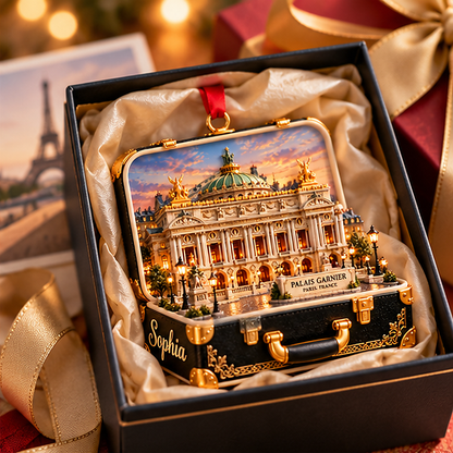 Personalized Palais Garnier Paris 3D Suitcase Christmas Ornament, Custom Name Paris Opera House Travel Keepsake, France Vacation Souvenir Gift eee99abe-62a1-48a9-8b2c-5caa7367f5a0-palais_garnier_02_gift_box_1200.png