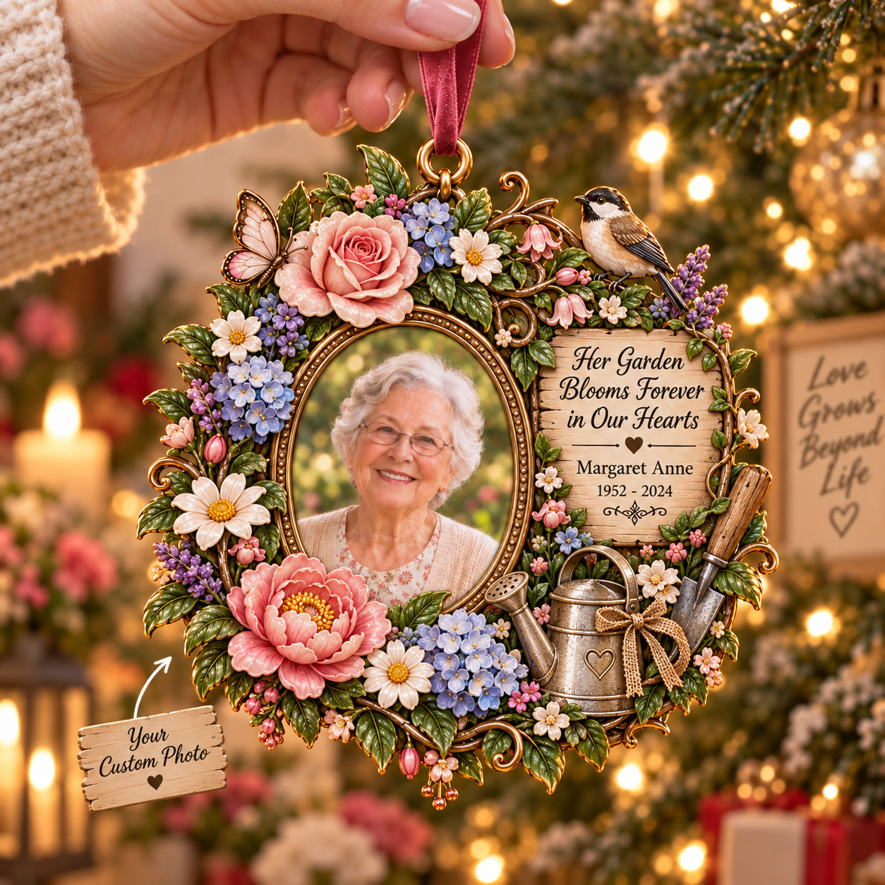 Personalized Gardener Memorial 3D Ornament – Custom Photo, Name & Dates Floral Remembrance Keepsake for Mom or Grandma eeeede59-04f1-4856-86f3-682429090e50-Memorial-Garden-Ornament-for-Margaret-Image-Sep-16-2026-11_22_38-AM.png