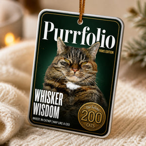 Purrfolio Paws Edition Magazine Cover Ornament – Upload Your Pet Photo - Personalized Aluminum Ornament ef0bcd74-9b05-449d-92fc-21b7c926da3e.jpg