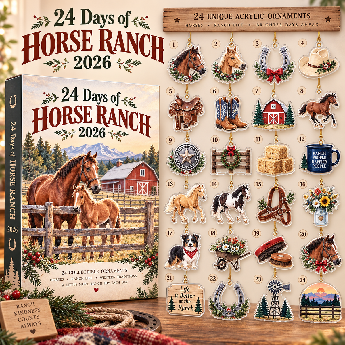 Horse Ranch Advent Calendar 2026, 24 Day Christmas Countdown, Western Horse Ornaments, Cowboy Ranch Decor, Equestrian Horse Lover Gift ef0fbb72-3cbc-47f6-8471-e760b9587a30-feedeac6-3d2e-437c-bef8-88083dae8d43.png
