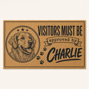 Visitors Must Be Approved By [Pet Name] – Custom Pet Portrait Doormat - Personalized Doormat ef2ac241-e86e-49db-93c5-e8c562c1d287.png