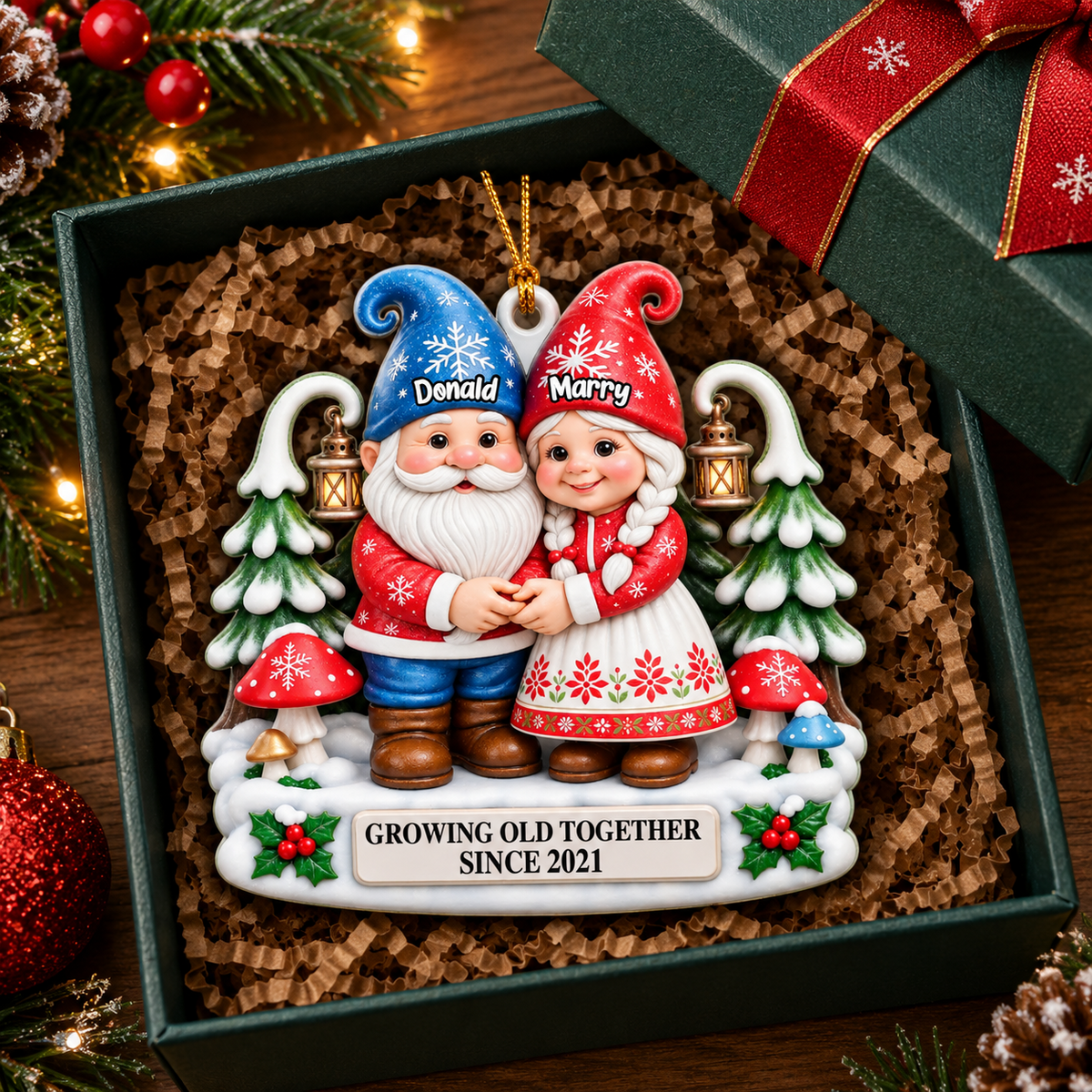 Christmas Gnome Couple Growing Old Together - Personalized Custom Shaped Acrylic Ornament ef5311ba-4600-40d2-8e17-82ce99dc4fe6-banner-3-.png