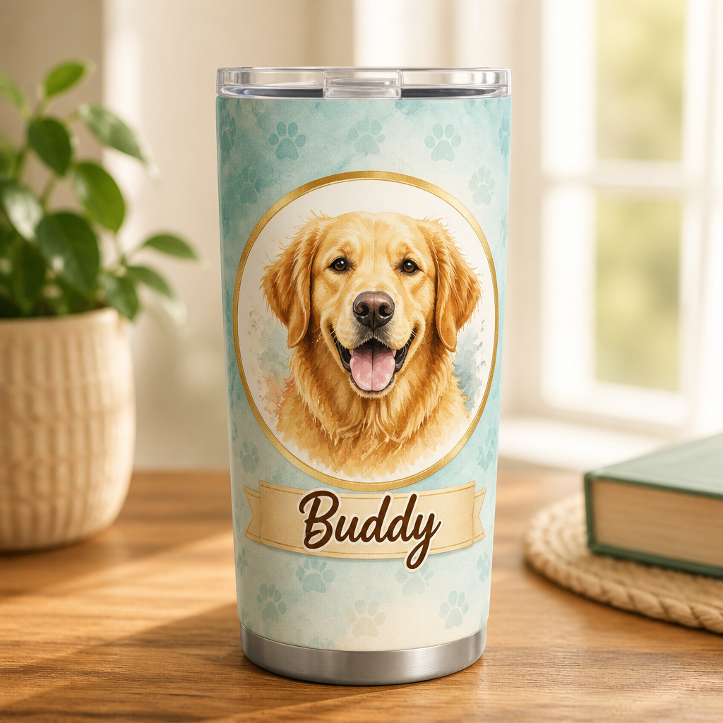 Custom Pet Portrait Name Tumbler — Photo to Watercolor - Personalized Tumbler ef569840-e038-4c65-9bde-5ca33102f20a.png