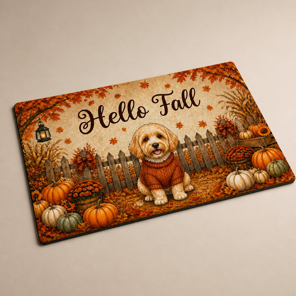 Hello Fall Custom Pet Portrait Doormat - Doormat ef5e0bfd-88ca-4e76-92ce-93b65feda476.jpg