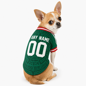 Mexico Dog Tshirt Pet Clothes Jersey Style Custom Name and Number Pet Clothes Gifts