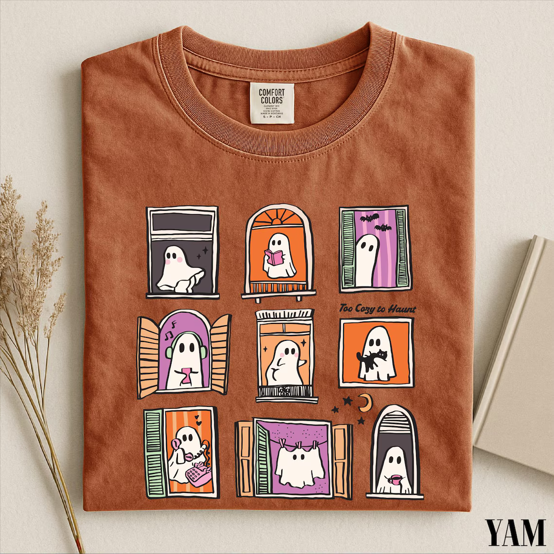 Too Cozy To Haunt Shirt, Cute Ghost Window Graphic Tee, Cozy Halloween Spooky Season Comfort Colors T-Shirt Fall Gift for Ghost Lovers ef704437-fa81-42f1-ab00-fff95df626e6-4_converted.png