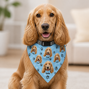 Custom Pet Photo Bandana – Name Badge Edition - Personalized Pet Bandana Collar With Adjustable Buckle ef7f5a89-155f-45f3-a9be-13730f628495.png