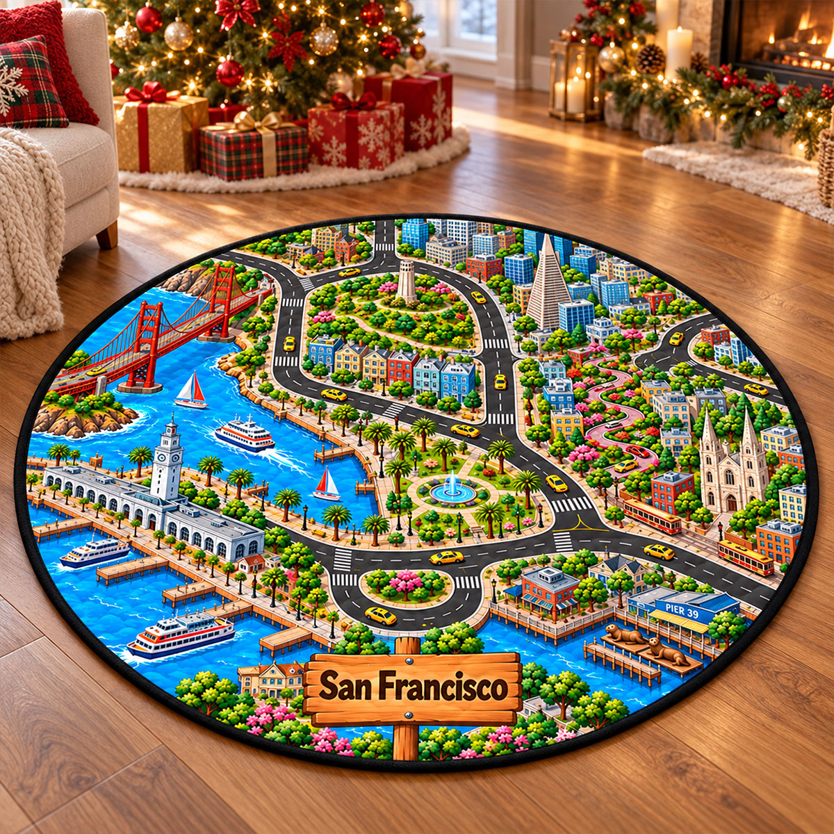 Car Racing Game 3D Illusion Quilted Rug - Personalized Quilted Mat ef8346b8-d539-4af4-ae8b-088392196cfb-2.jpg