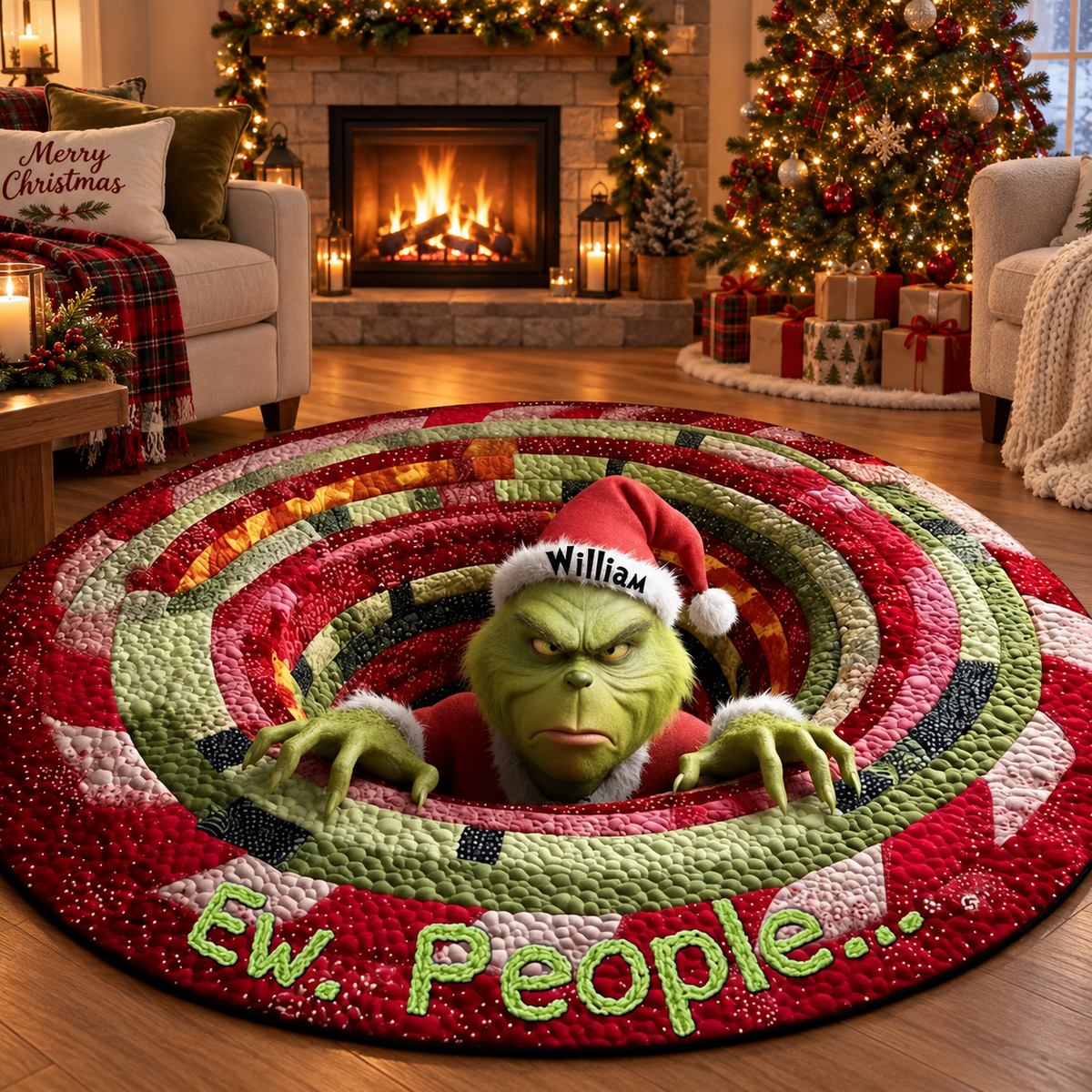 Ew People Personalized Grinch Round Mat, Custom Name Quilted Christmas Rug, Funny Holiday Doormat, Grinch Gift efb4de4a-cc6a-476c-a830-3bad8babba32-630597d2-b018-46d8-b41b-2f0f158805e5.png