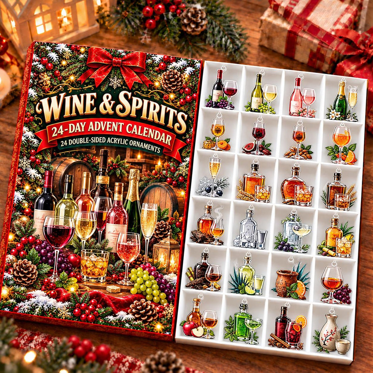Wine and Spirits Christmas Ornament Advent Calendar Box, 24 Acrylic Countdown Blind Box, Cocktail Holiday Gift efca1d6e-6e2e-4314-b21c-0e0dad329460-il_1588xN.8636373748_blj5.jpg