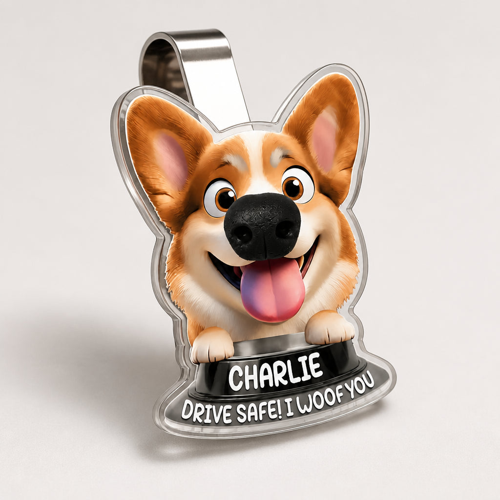 Custom Pet Cartoon Car Visor Clip — Drive Safe! I Woof You - Personalized Car Visor Clip efd5ee04-387c-4e03-9f5c-43c2e42ae4f1.jpg