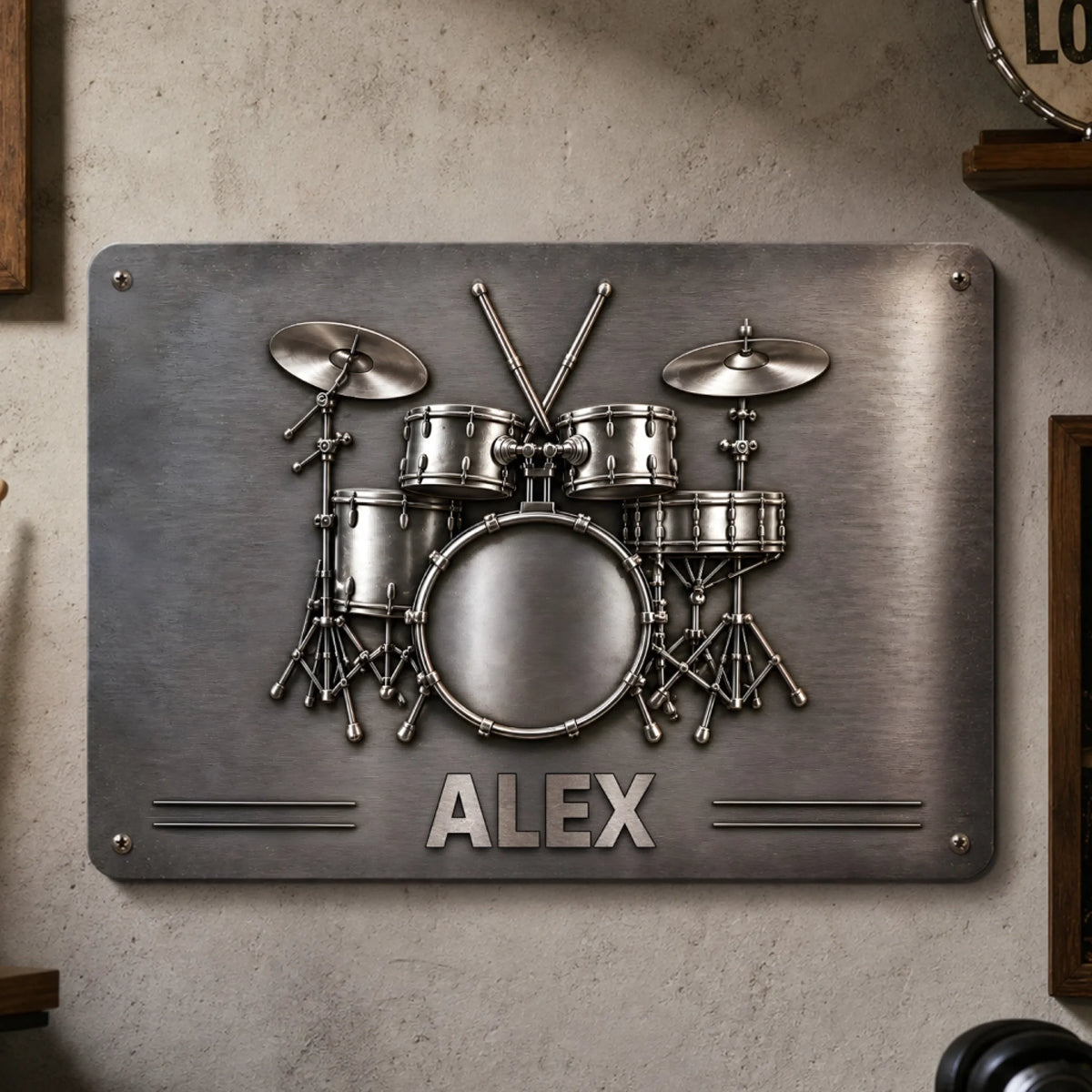 Drums Are My Therapy - Personalized Metal Sign, Gift For Drum Lovers, Brushes Silver Metal Sign efd6de5c-c44d-482e-b0e2-1fcdbc259767-6aa2dab294351.jfif