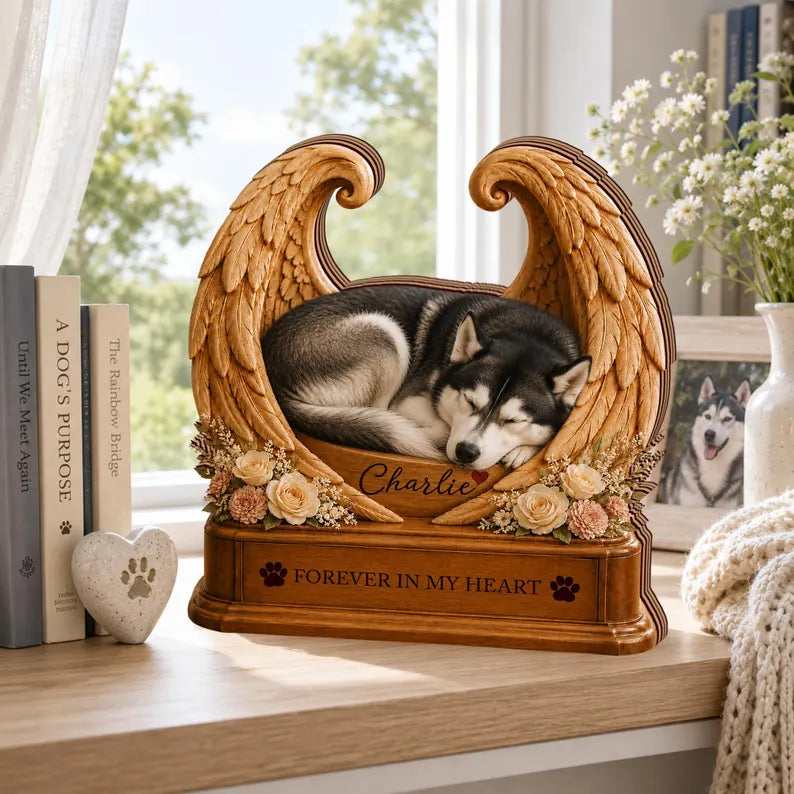Personalized Pet Memorial Wooden Block with Angel Wings, Custom Dog Remembrance Gift, Forever in My Heart Pet Loss Keepsake, Sympathy Decor efd9299b-0998-4daf-84eb-d974d3edd3b0-ghhhggyh-5-.webp