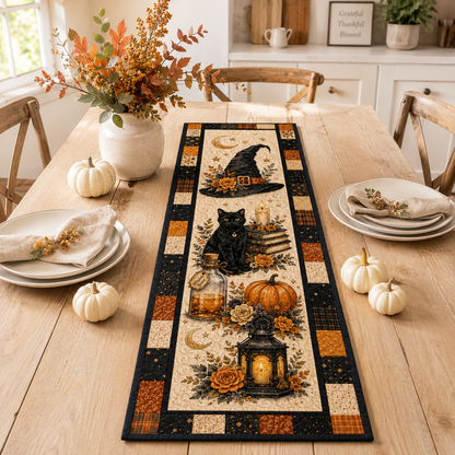 Witchy Halloween Quilted Table Runner, Black Cat Witch Hat & Pumpkin Patchwork Runner, Gothic Fall Table Decor efe9bc52-dddf-46d8-ad72-e3a6cccdb89c-Image-Aug-13-2026-01_39_52-PM-1-.png