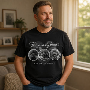 Forever In My Heart Pet Memorial Photo Tee (3 Photos) - Personalized T-shirt efeff0c2-a4c5-417d-87f9-0a483ef22fef.jpg