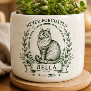Never Forgotten Cat Memorial Planter – Personalized Name & Years - Personalized Plant Pot & Vase eff82f65-1a69-48d3-9a8d-164a413554fe.jpg