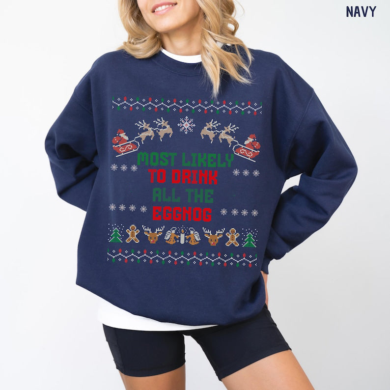 Custom Ugly Christmas Sweater, Matching Family Christmas Sweatshirt, Personalized Couple Christmas Gift, Christmas Party Ugly Sweater Gifts