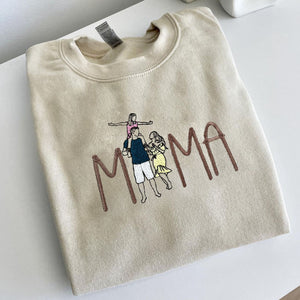 Grandma Embroidered Shirt Custom With Favorite Photos Mother's Gift, Family Gift
