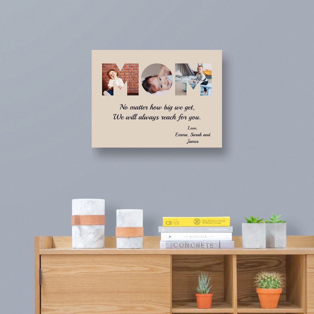 MOM DAD Custom Photos With Quote Canvas Print