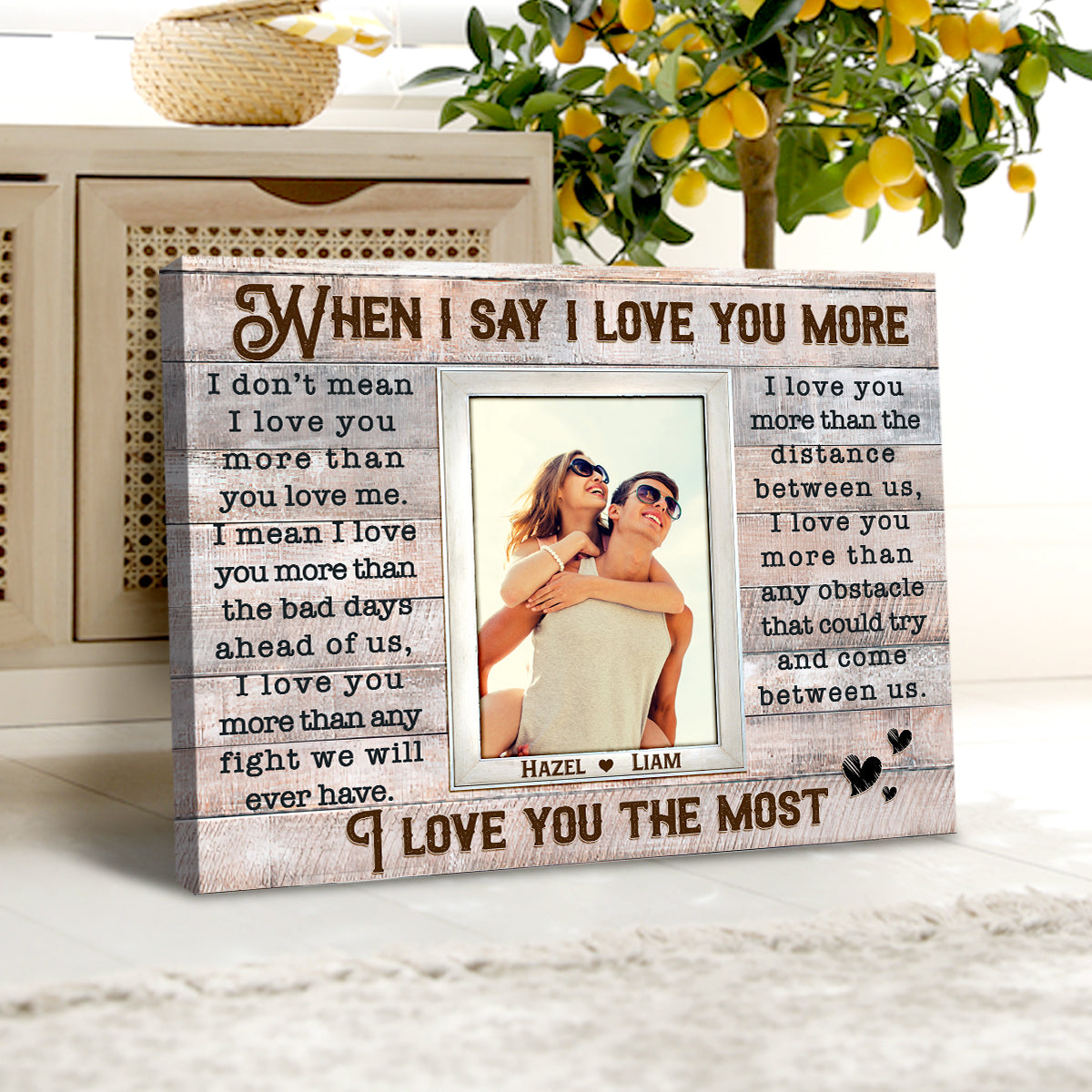 Loving Gift Photo For Couple Custom Poem On Canvas Gift For Couples
