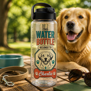 Dog Water Bottle – This Water Bottle Belongs To [Pet Name] (Modern Badge) - Personalized Water Tracker Bottle f007abd6-63ba-4a57-8a94-284ccaa948dd.jpg