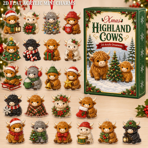 Highland Cow Christmas Advent Calendar: 24 Acrylic or Wood Ornaments f00d21bd-6546-4dab-8539-fcb0ae41d033-1.png