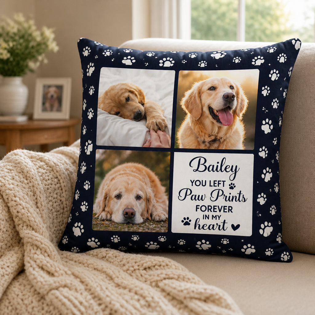Pet Memorial Photo Collage Pillow – You Left Paw Prints Forever In My Heart - Personalized Pillow f00e8daf-ca9b-4630-af35-3398cab7dfbd.jpg