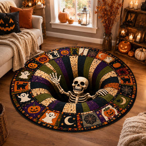 3D Effect Illusion Skull Vortex Quilted Round Rug, Halloween Horror Skeleton Carpet, Quilt Floor Mat, Living Room Bedroom Decor, Spooky Gift f01a95c9-47b8-4898-af66-442019e98581-5.jpg