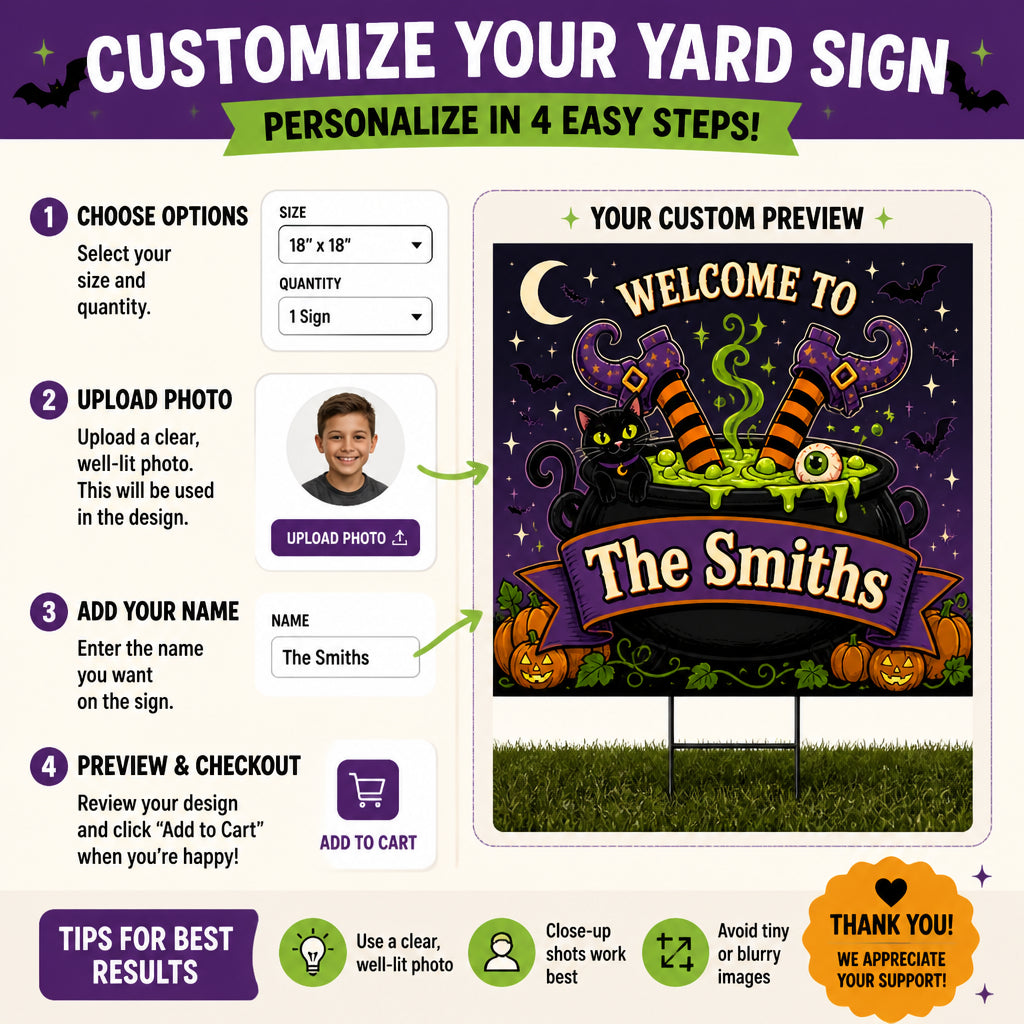 Halloween Cauldron Welcome Yard Sign – Custom Family Name - Personalized Yard Sign f025df06-522e-477b-b3f8-57e93dd22473.jpg