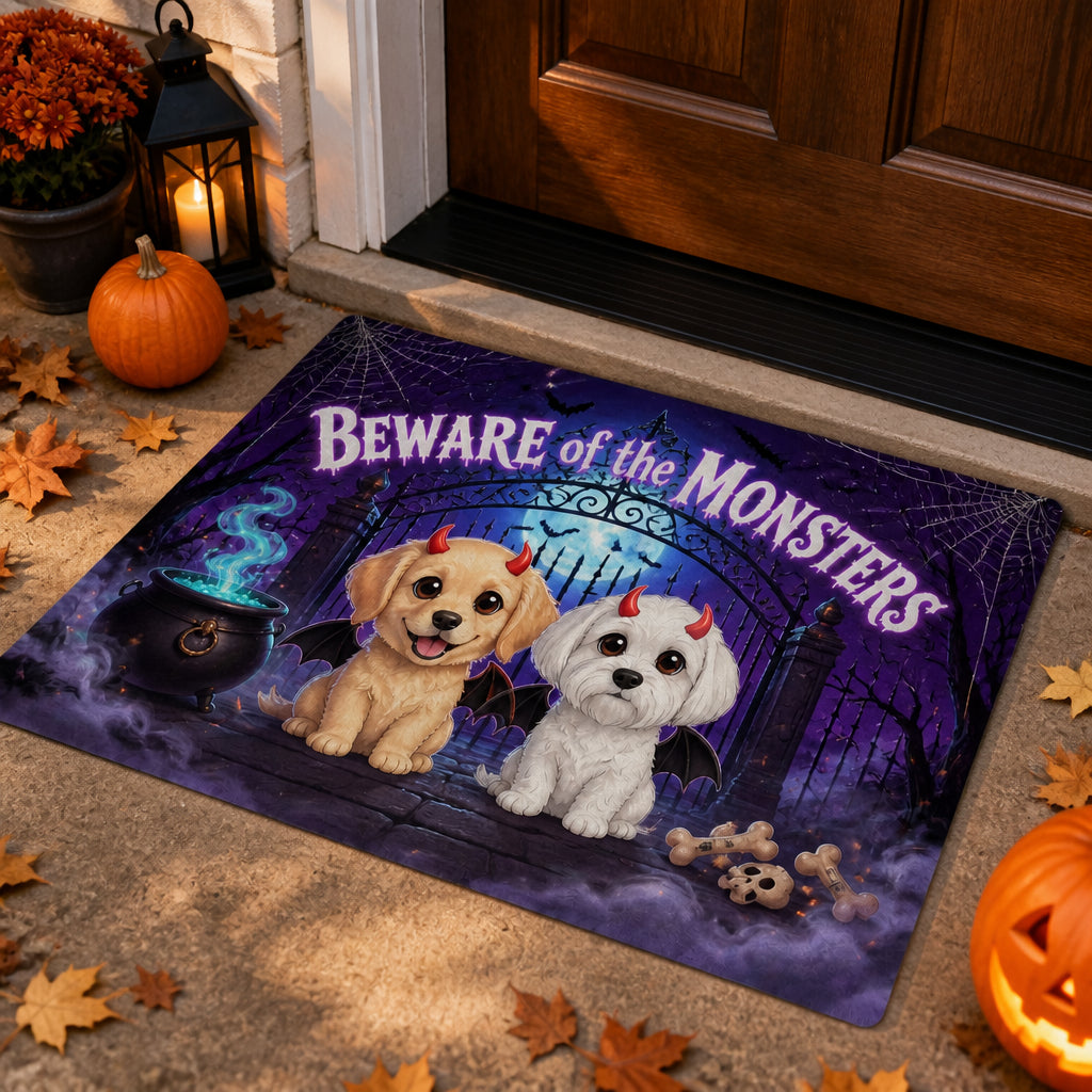 Halloween Beware of the Monsters Pet Portrait Doormat - Personalized Doormat f02edeac-ac36-4675-8e80-203fb77707cf.jpg