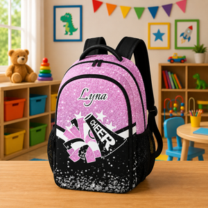 Personalized Cheer Backpack for Cheerleader Customized with Name Shoulder Bag Laptop Backpack for Boys Girls Men Women Casual Daypack Camping Bookbag for Cheer Team trainer Gift