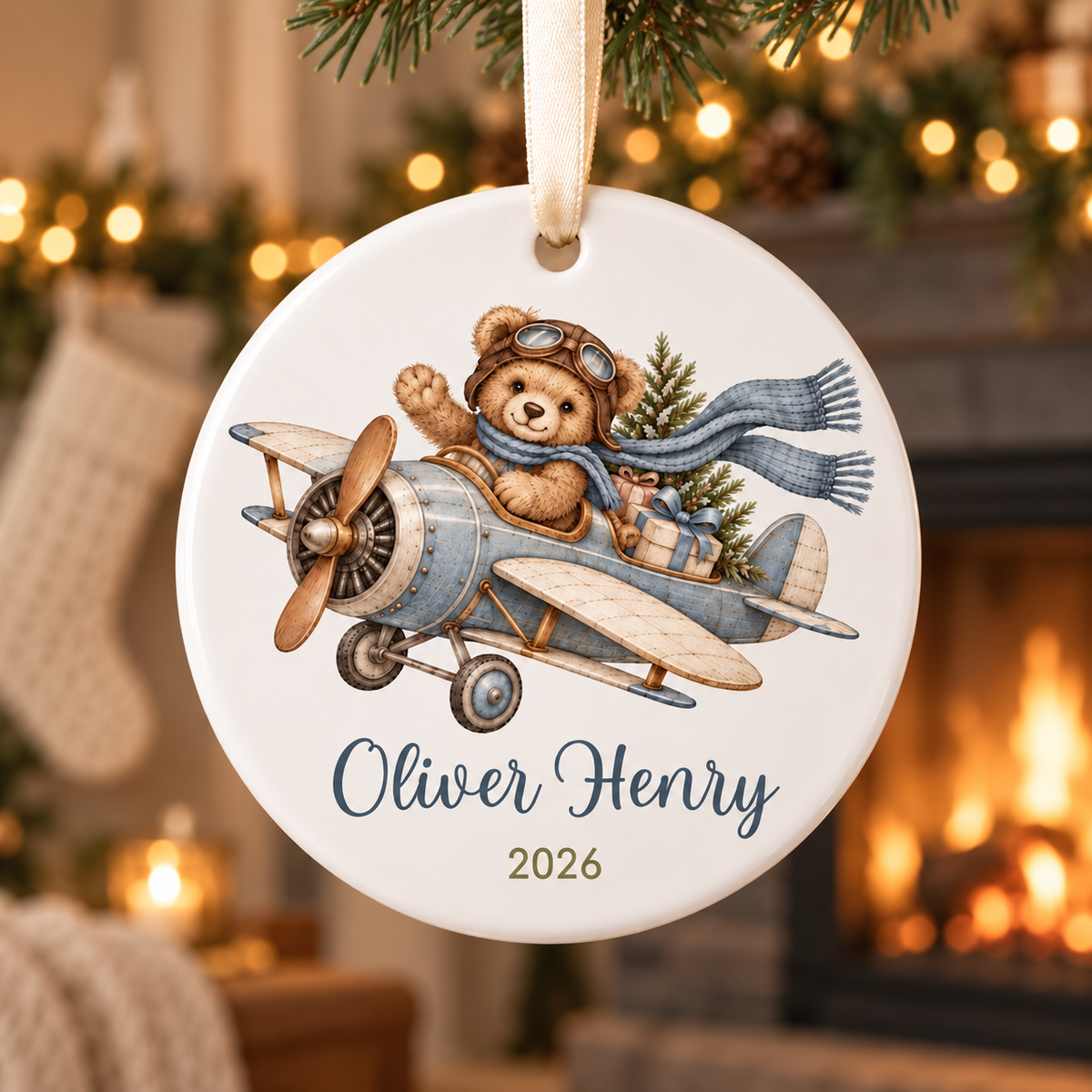 Personalized Airplane Christmas Ornament, Teddy Bear Pilot Ceramic Custom Name Keepsake, Future Pilot Aviation Gift for Airplane-Loving Kids f037b5a6-6a06-4a96-ad9d-df8408f7cda9-ff30cae1-2d78-4782-b579-c3a8995f1c21.png
