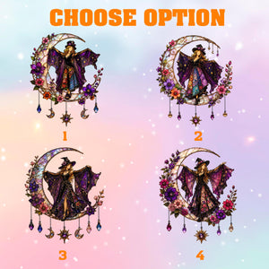 Mystical Witch Moon Stained Acrylic Suncatcher, Floral Celestial Window Hanging, Gothic Halloween Sun Catcher Decor, Witchy Gift for Her f045ef62-4ca8-4bf1-a594-db9467aa1163-3.jpg