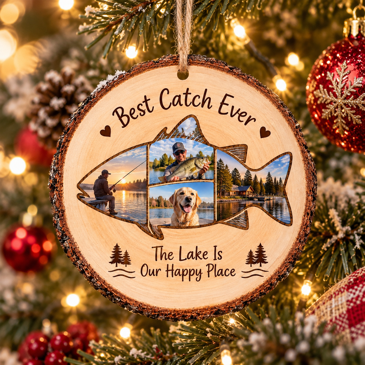 Personalized Fishing Photo Wooden Christmas Ornament – Custom Best Catch Ever Fish-Shaped Photo Collage, Lake Lover Keepsake, Gift for Fisherman & Dad f047aabe-6d56-437c-8fdd-20f5daa8110f-fc6af213-e1f2-4549-80f9-117e722a3369.png