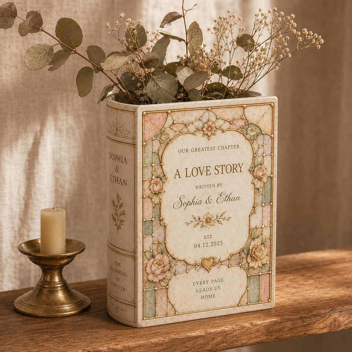 Custom Toile De Jouy Ceramic Book Vase, Personalised Wedding Gift for Couple, Bridal Shower Gift, Engagement, Wedding Gift, Bridesmaid Gift f048bd69-4d33-43f8-9411-09a8b141d61d-4.jpg