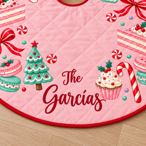 Custom Christmas Pinky Tree Skirt With Your Family Name, Gift For Family f04b331b-0777-4565-8623-0b9608d2677f-y7.png