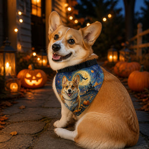 Custom Pet Portrait Halloween Night Sky Bandana - Personalized Pet Bandana Collar With Adjustable Buckle f055df71-62c1-4050-aa3a-311fa465771d.jpg