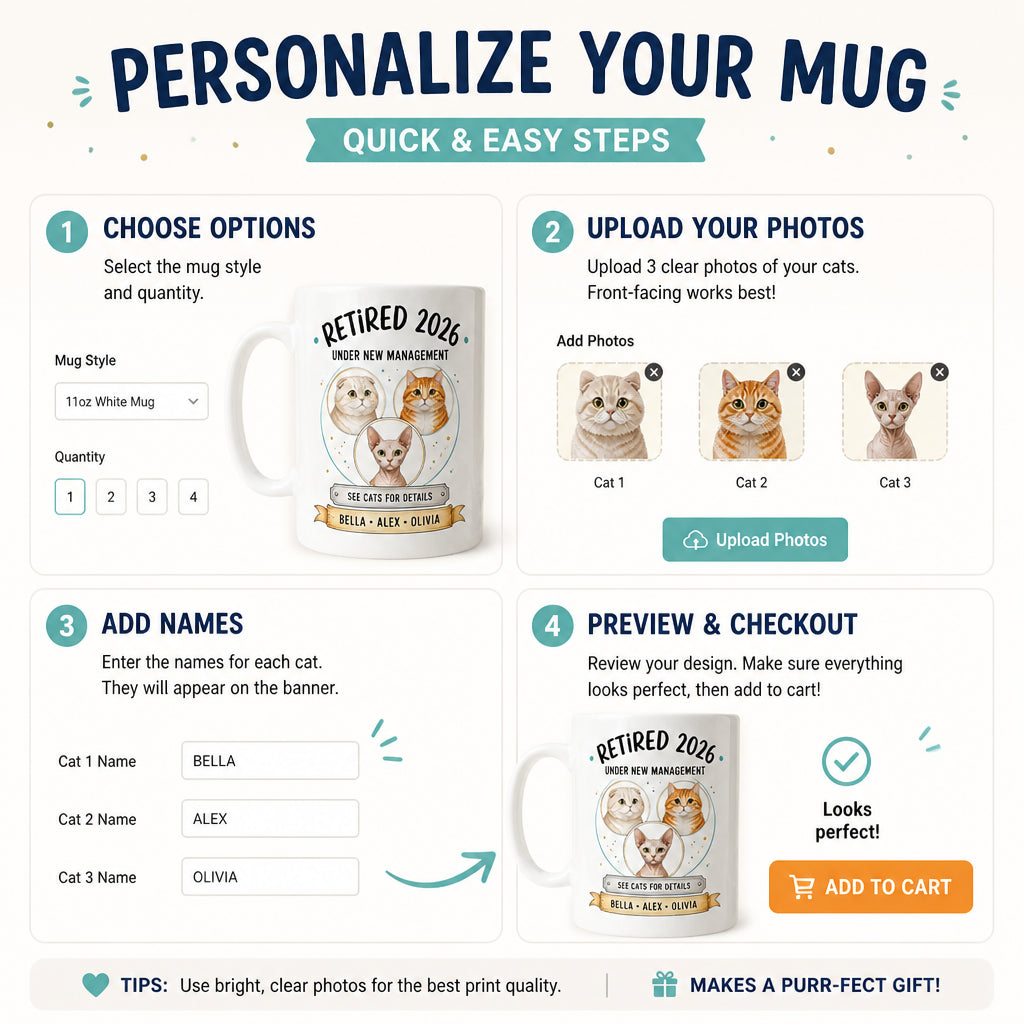 Retired {Year} Under New Management – Custom Cats Photo Mug - Personalized Mug f07327e4-afc3-4111-b269-69590ebc1f69.jpg