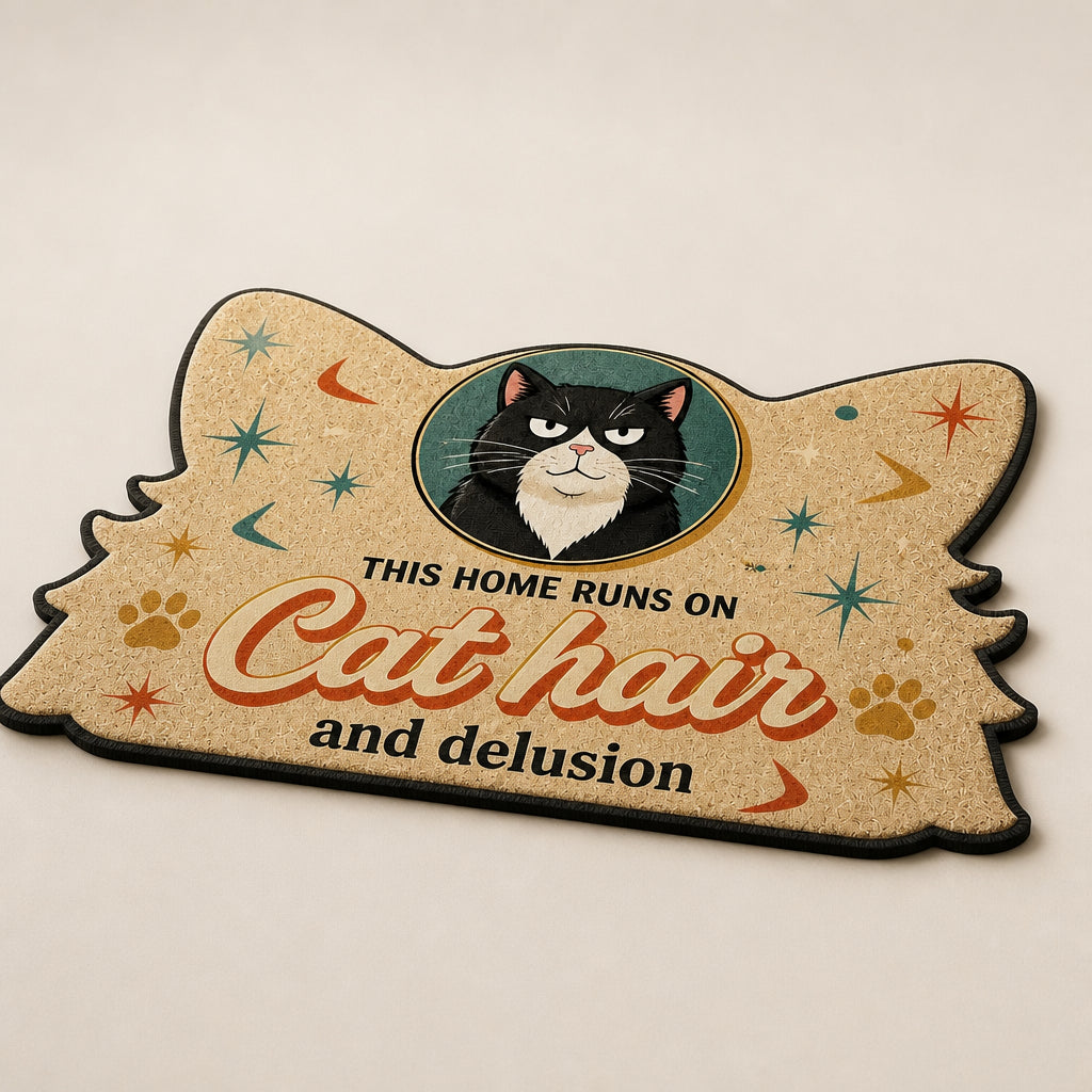 Cat Hair & Delusion – Retro Photo-Pet Doormat - Personalized Custom Shape Doormat (ZB) f07c9dc4-efe0-4d92-976d-496a3e3031bf.jpg