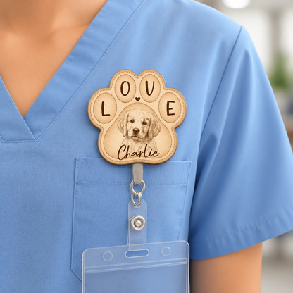 Custom Pet Photo LOVE Badge Reel – Line Art Portrait - Personalized Custom Shape Badge Reel f08c7666-005e-4459-9474-f55e98b14d28.png