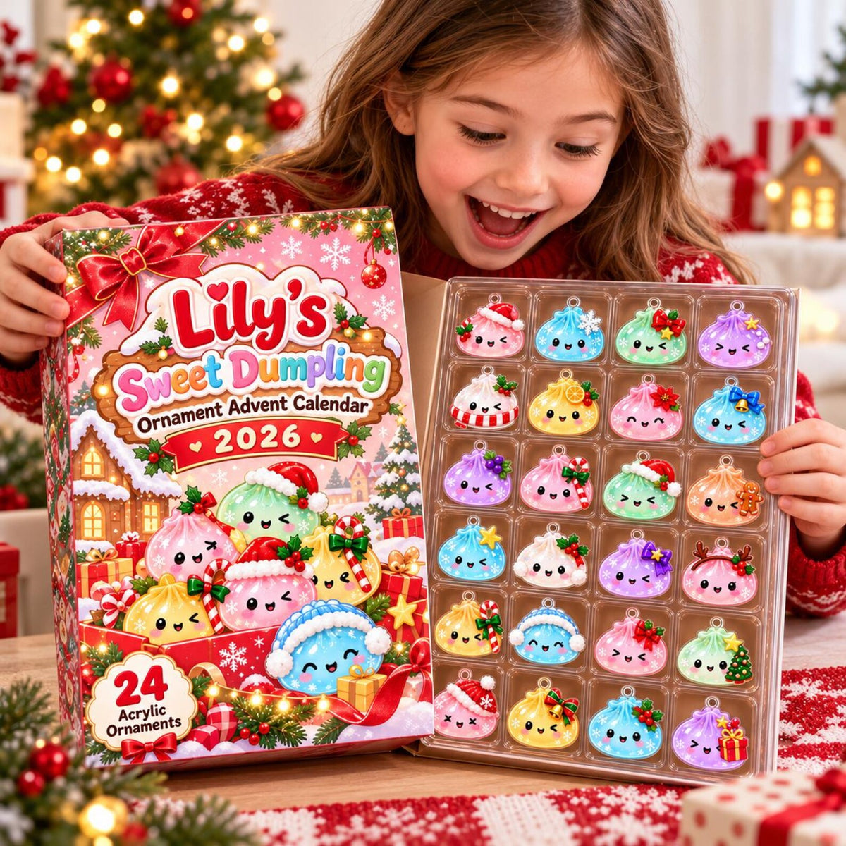 Personalized Dumpling Advent Calendar 2026, 24 Acrylic Kawaii Ornaments, Cute Christmas Countdown Gift for Kids, Custom Name Holiday Box John f0a795cb-c5e9-46d5-8675-3338fb0453b5-il_1588xN.8630061365_gyk5.jpg