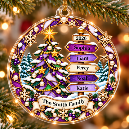 Family Name Sign Post 2D Flat Printed - Personalized Acrylic Ornament - Christmas Tree Decor For Family f0ad7740-3e1a-4bed-883b-a04f91c6b5f4-4.png